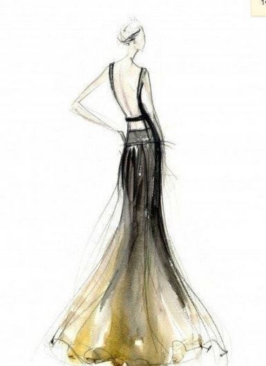 超漂亮的素描婚纱手绘图片赏析