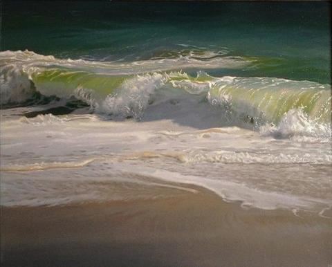 艺术家手绘波涛汹涌的海水图片