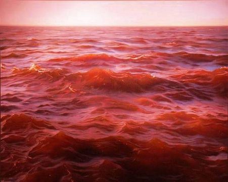 艺术家手绘波涛汹涌的海水图片