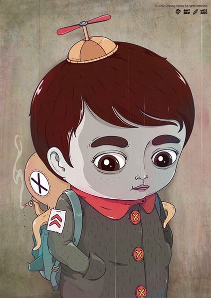 关于童年的人物创意插画图片大全