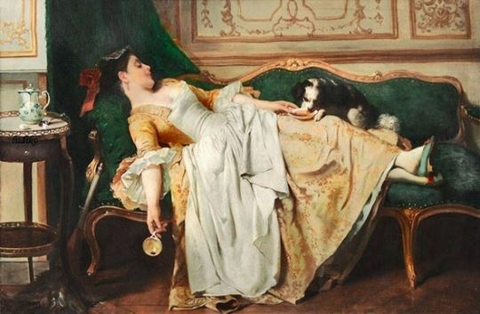 手绘国外古典美女插画图片大全
