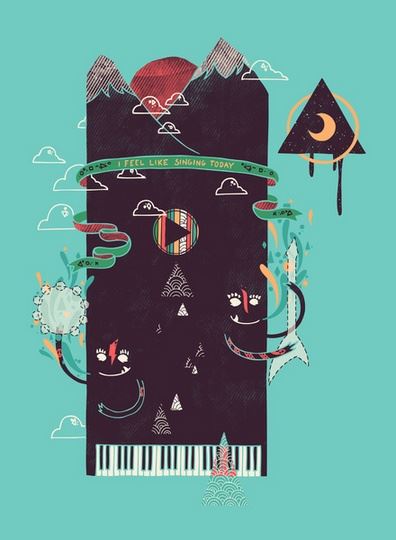 集锦关于蛇元素手绘插画图片赏析