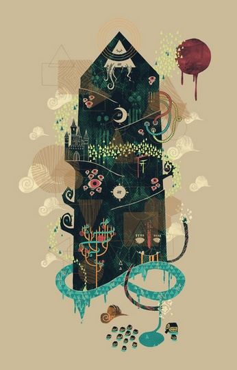 集锦关于蛇元素手绘插画图片赏析