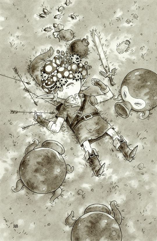 手绘风格怪异的动漫人物插画图片
