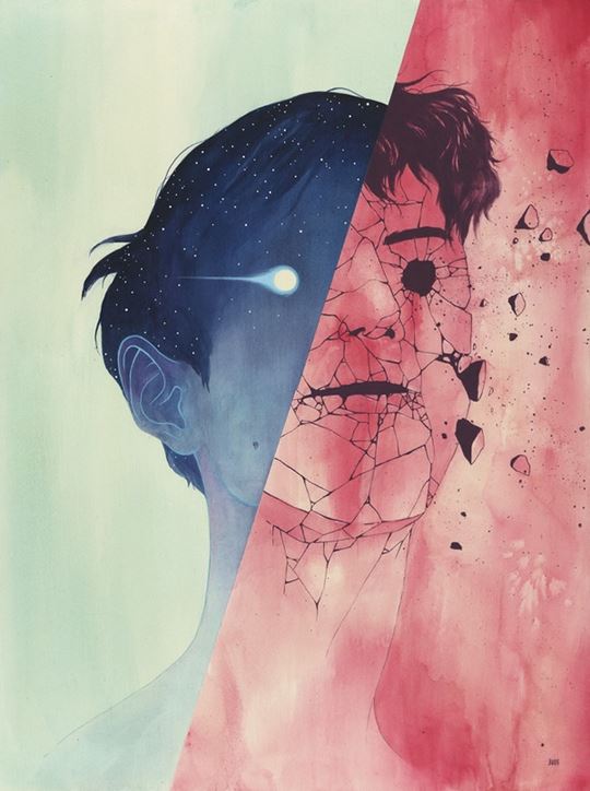 手绘风格怪异的动漫人物插画图片