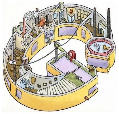 富有创新的字母户型房子插画艺术