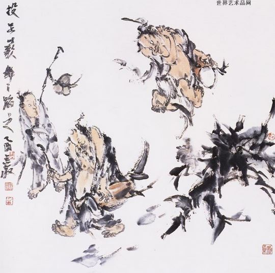 艺术家梁占岩手绘国画水墨画图片