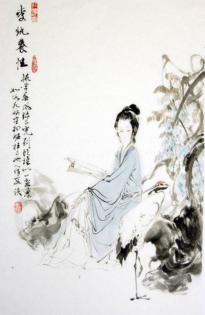 王义胜手绘红楼梦人物精美水墨画图片