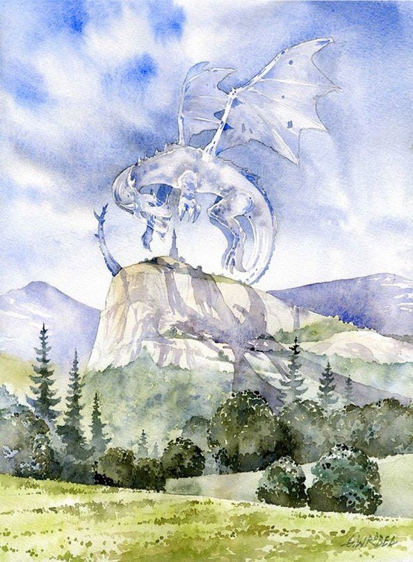 手绘水彩作品之摩天高楼唯美图片