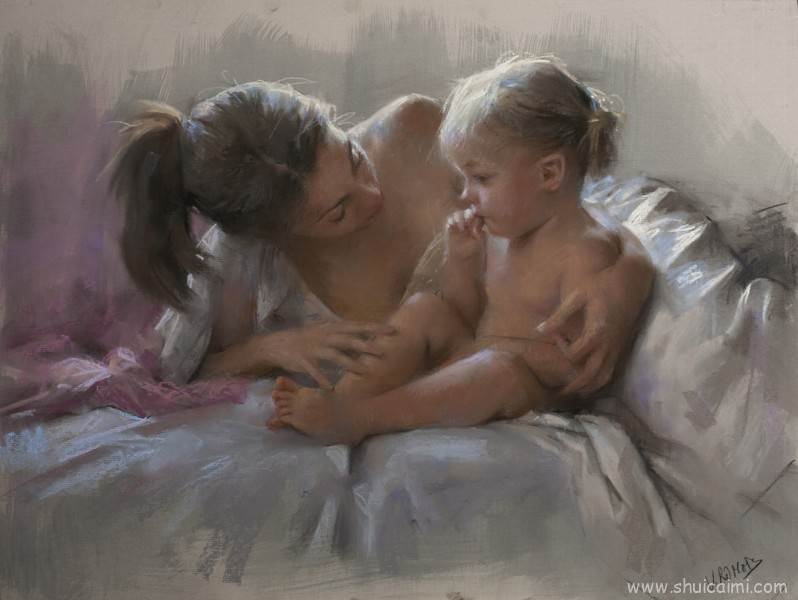 Vicente Romero Redondo 油画之母爱图片