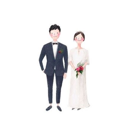 手绘好看的结婚新人唯美图片大全