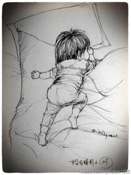 爸爸的木朵手绘图片集:木朵百睡图(一)