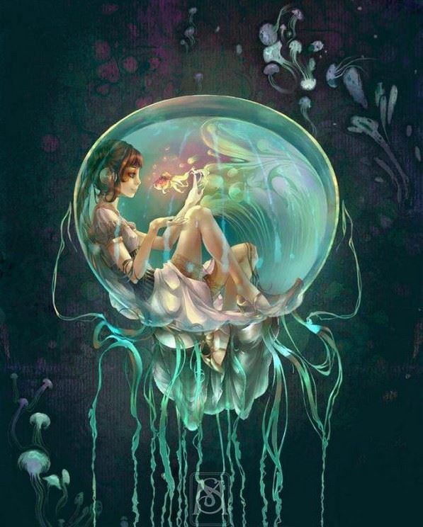 渴望实现梦想的唯美手绘插画图片