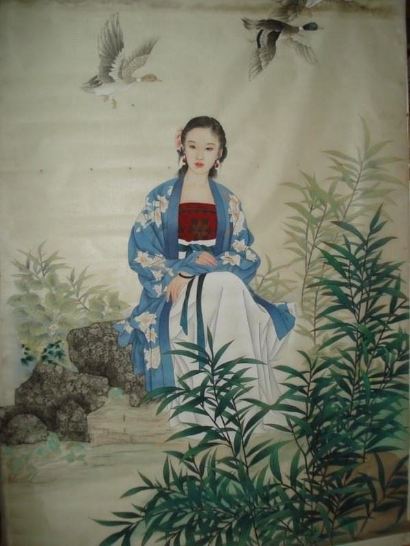 古典人物水墨手绘插画图片大全