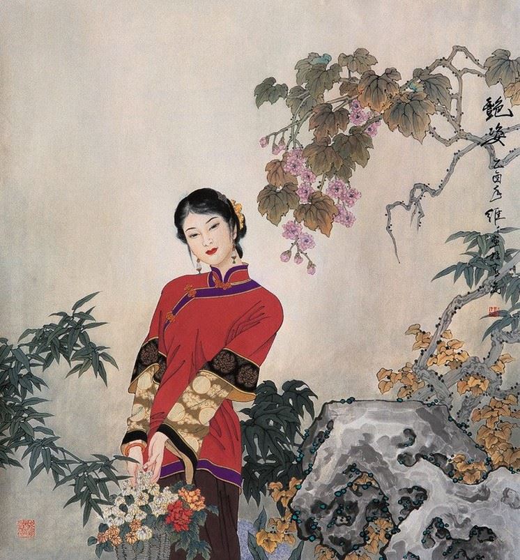 古典人物水墨手绘插画图片大全