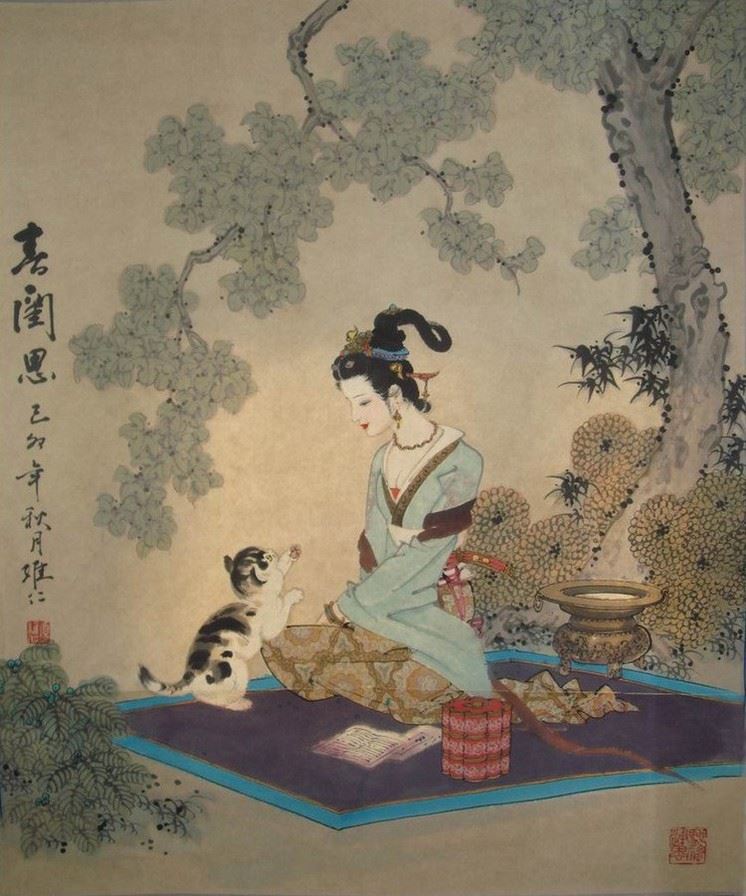 古典人物水墨手绘插画图片大全