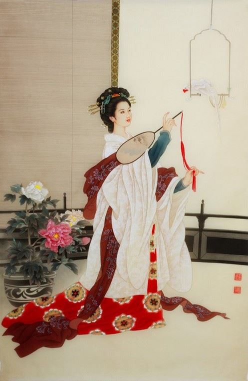 古典人物水墨手绘插画图片大全