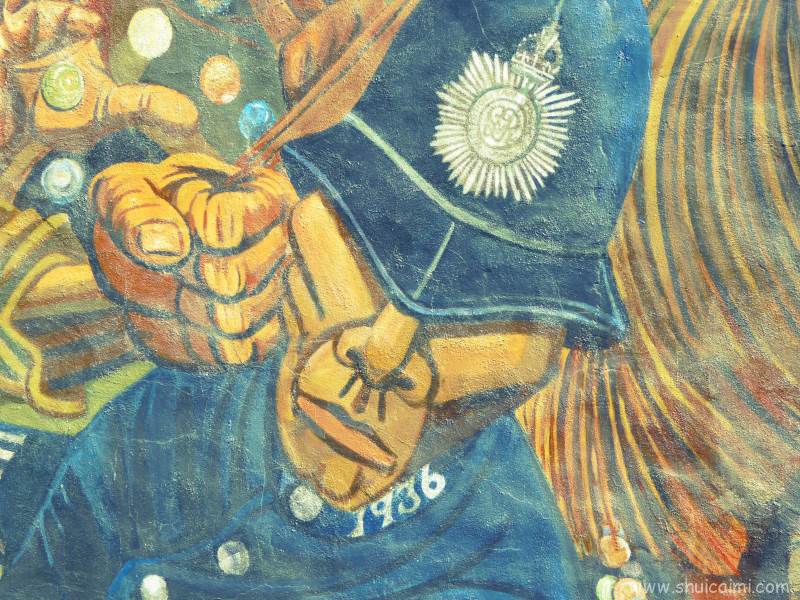 墙上的多彩涂鸦图片