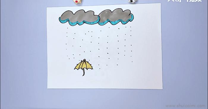 毛毛细雨的简笔画 毛毛细雨的简笔画画报