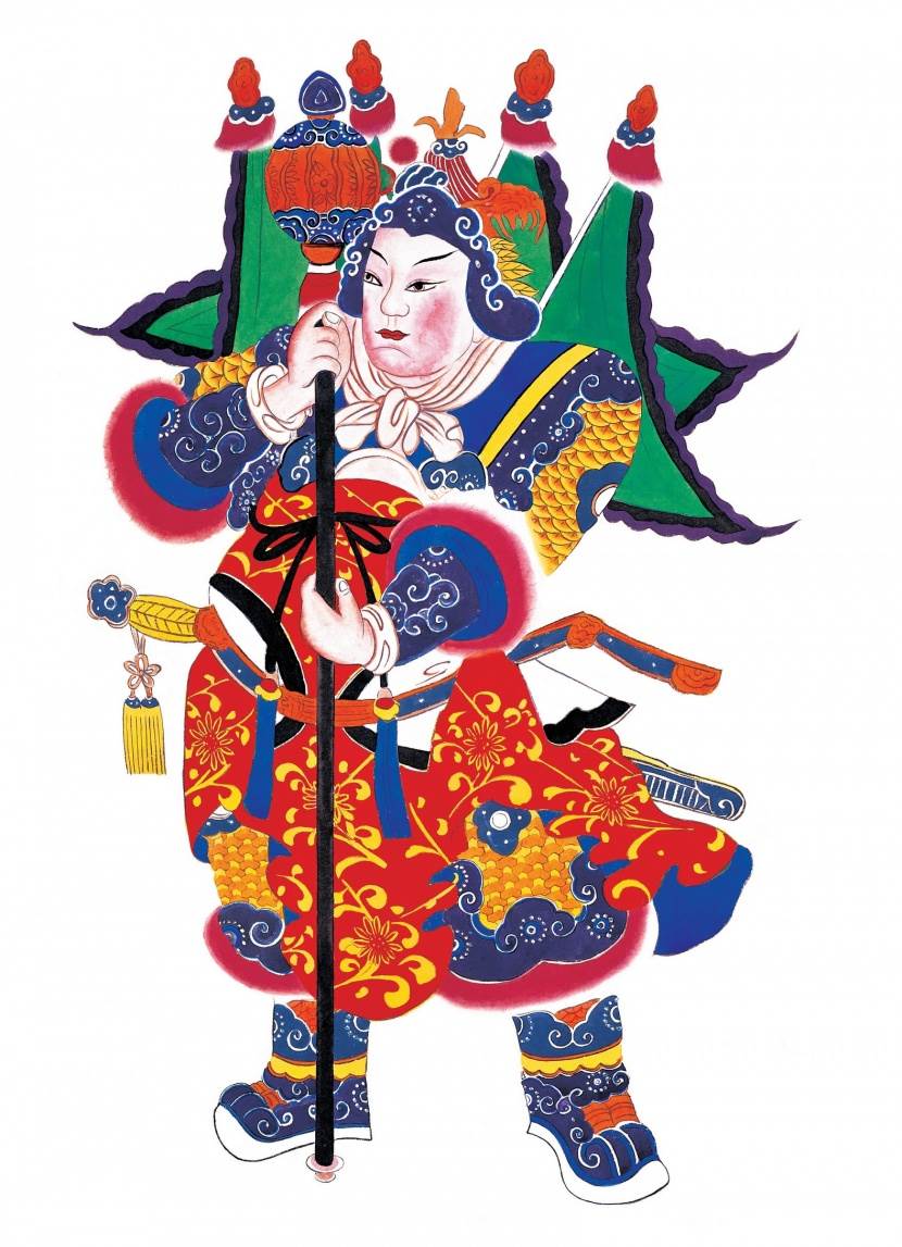 门神水彩画贴图片