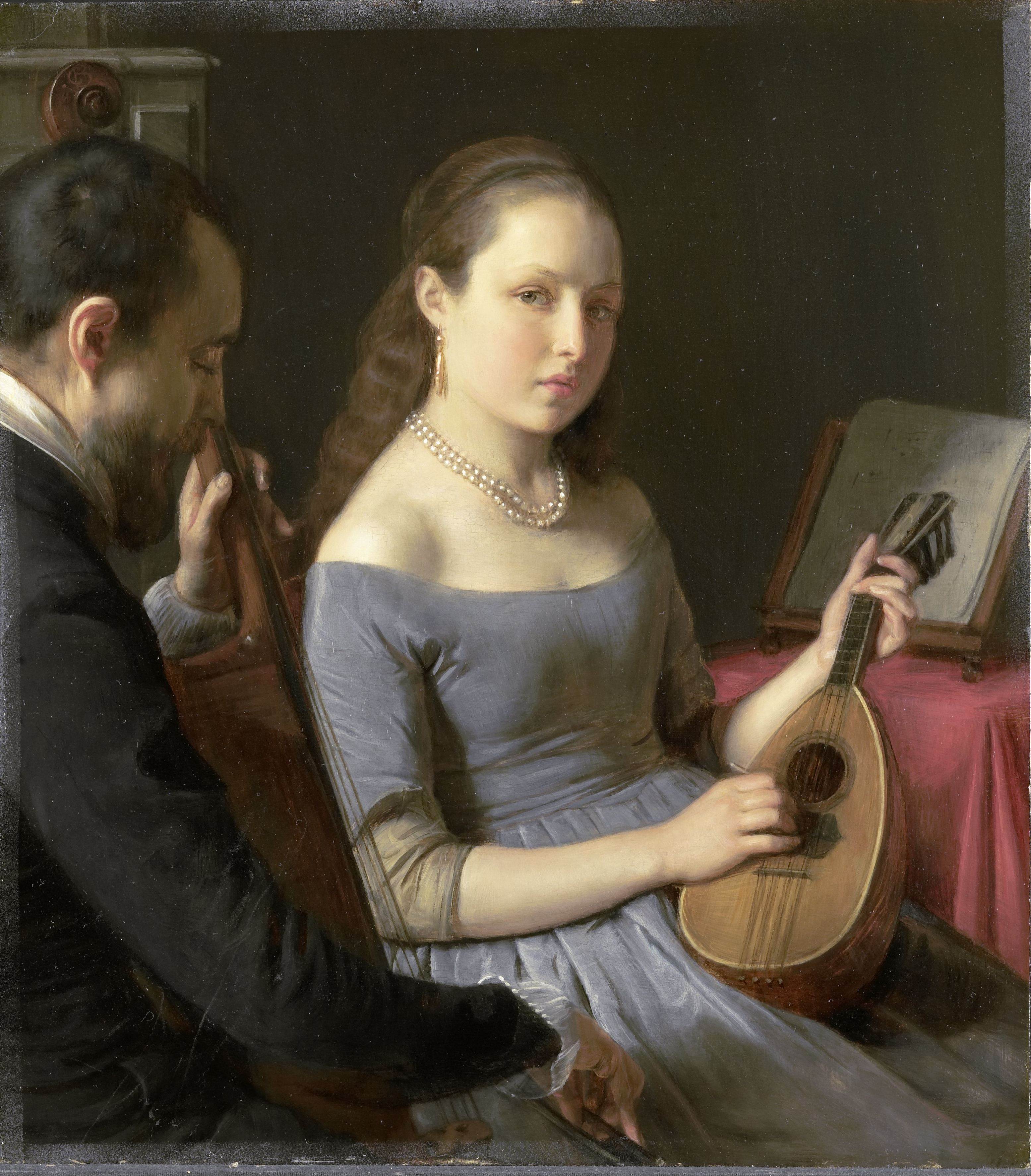 二重奏Het duet. Charles van Beveren油画作品欣赏