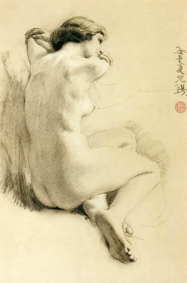 徐悲鸿素描人体作品（高清大图）