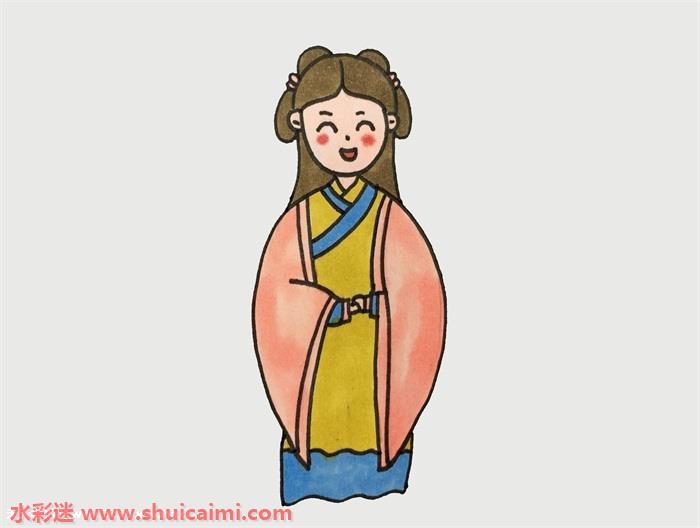 古代公主怎么画 古代公主简笔画图片大全彩色-图片4