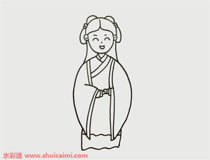 古代公主怎么画 古代公主简笔画图片大全彩色-图片3