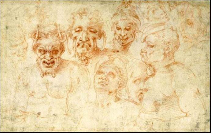 米开朗基罗的人体素描画作品大全