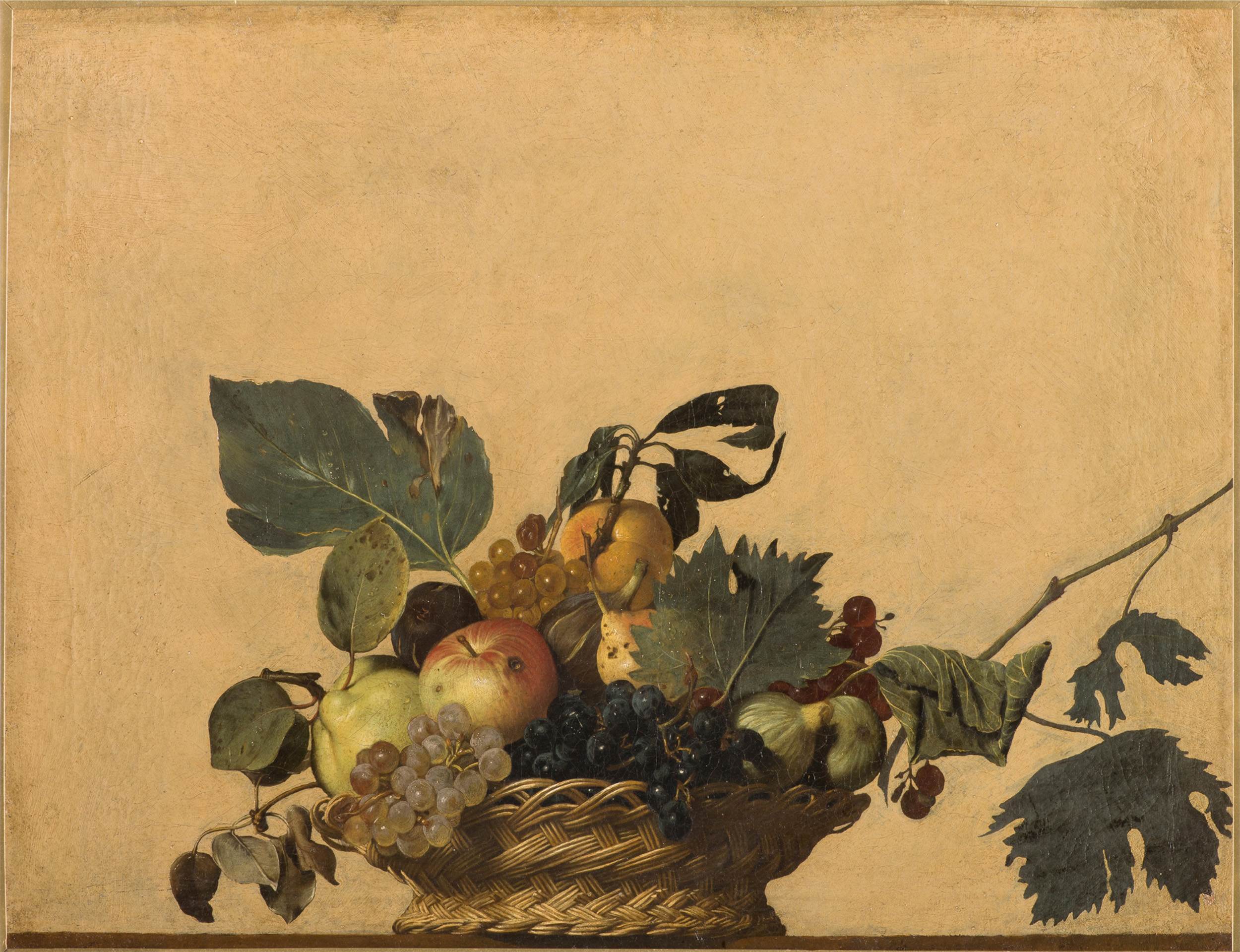 水果篮Basket of fruit 卡拉瓦乔(Michelangelo Merisi da Caravaggio)油画作品欣赏