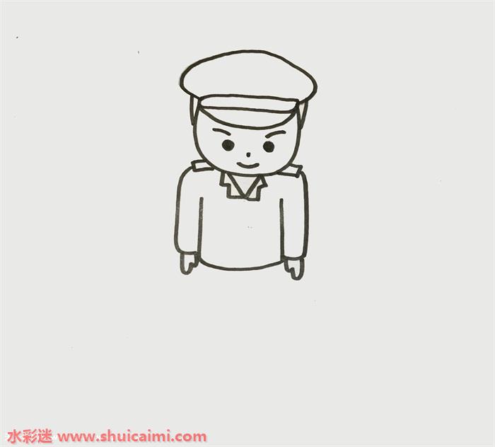 军人怎么画 军人简笔画简单易画彩色-图片2