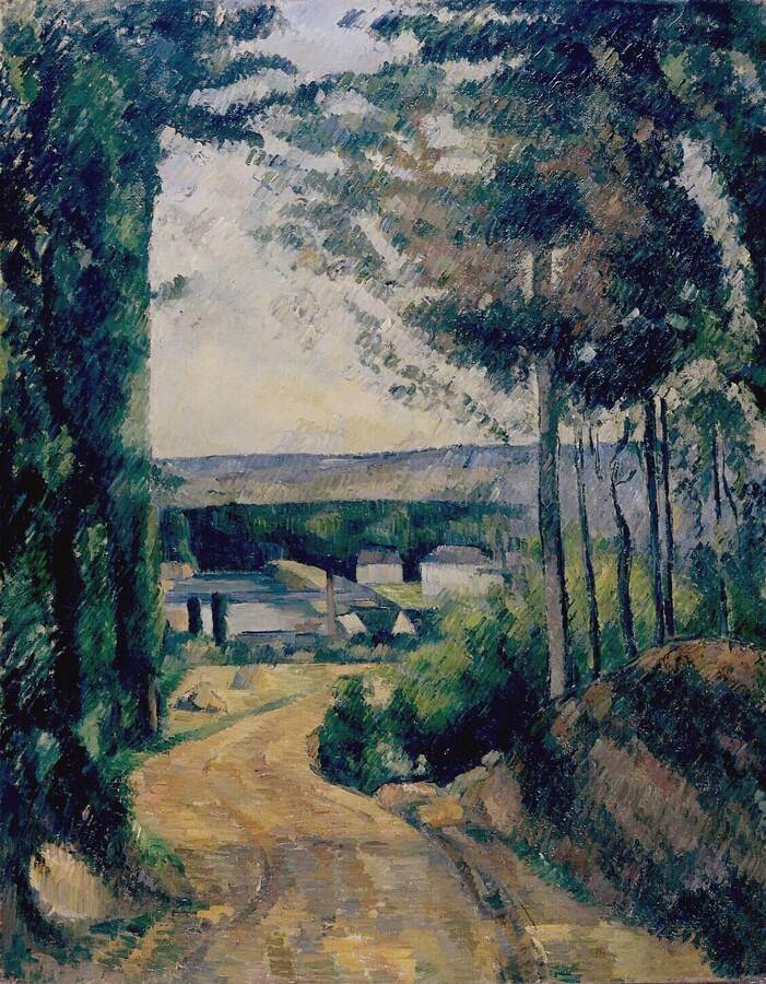 湖边小路La route vers l' étang（Road leading to the lake） 保罗·塞尚(Paul Cézanne）油画作品欣赏