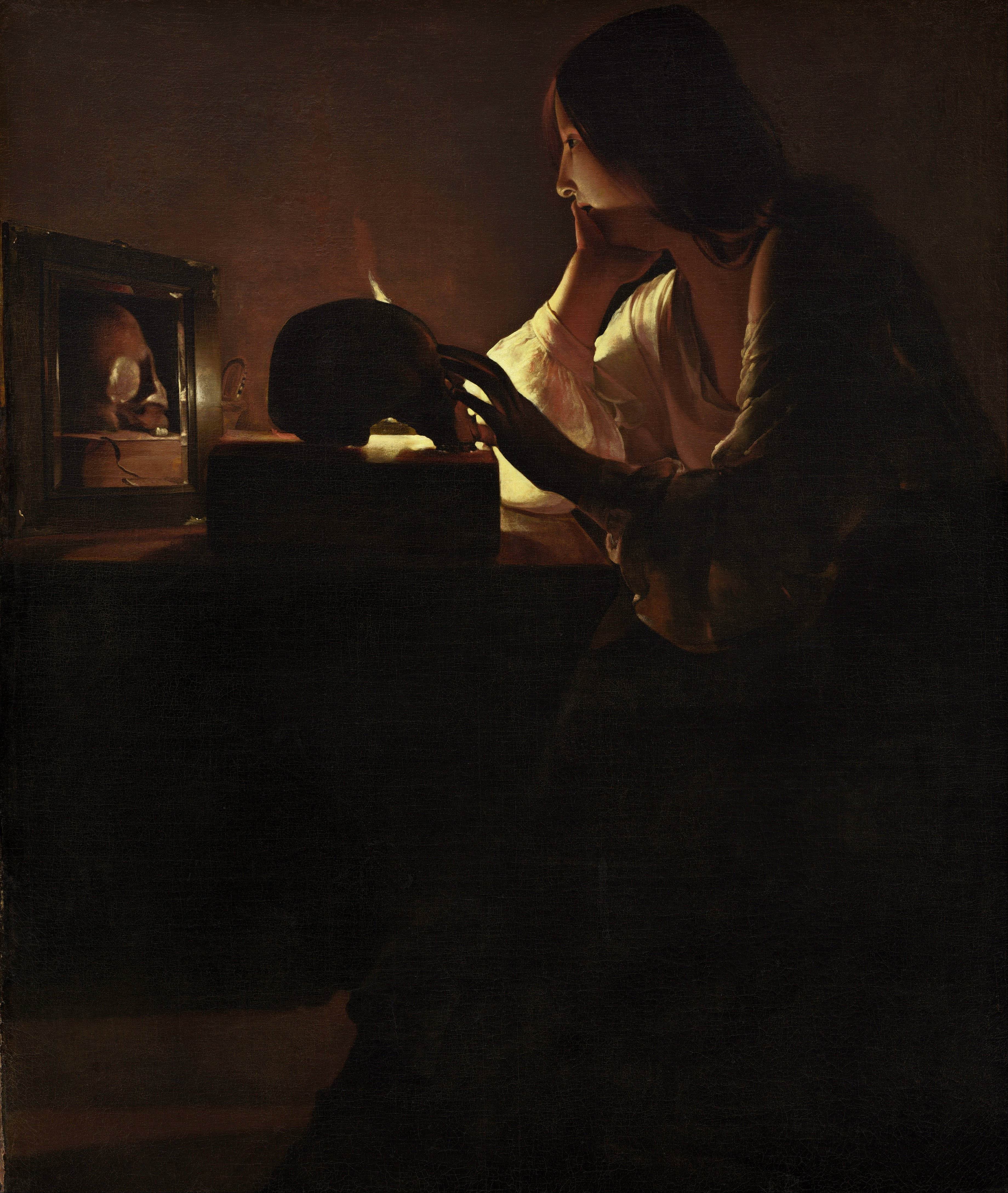 忏悔的玛格德琳The Repentant Magdalen Georges de La Tour油画作品欣赏