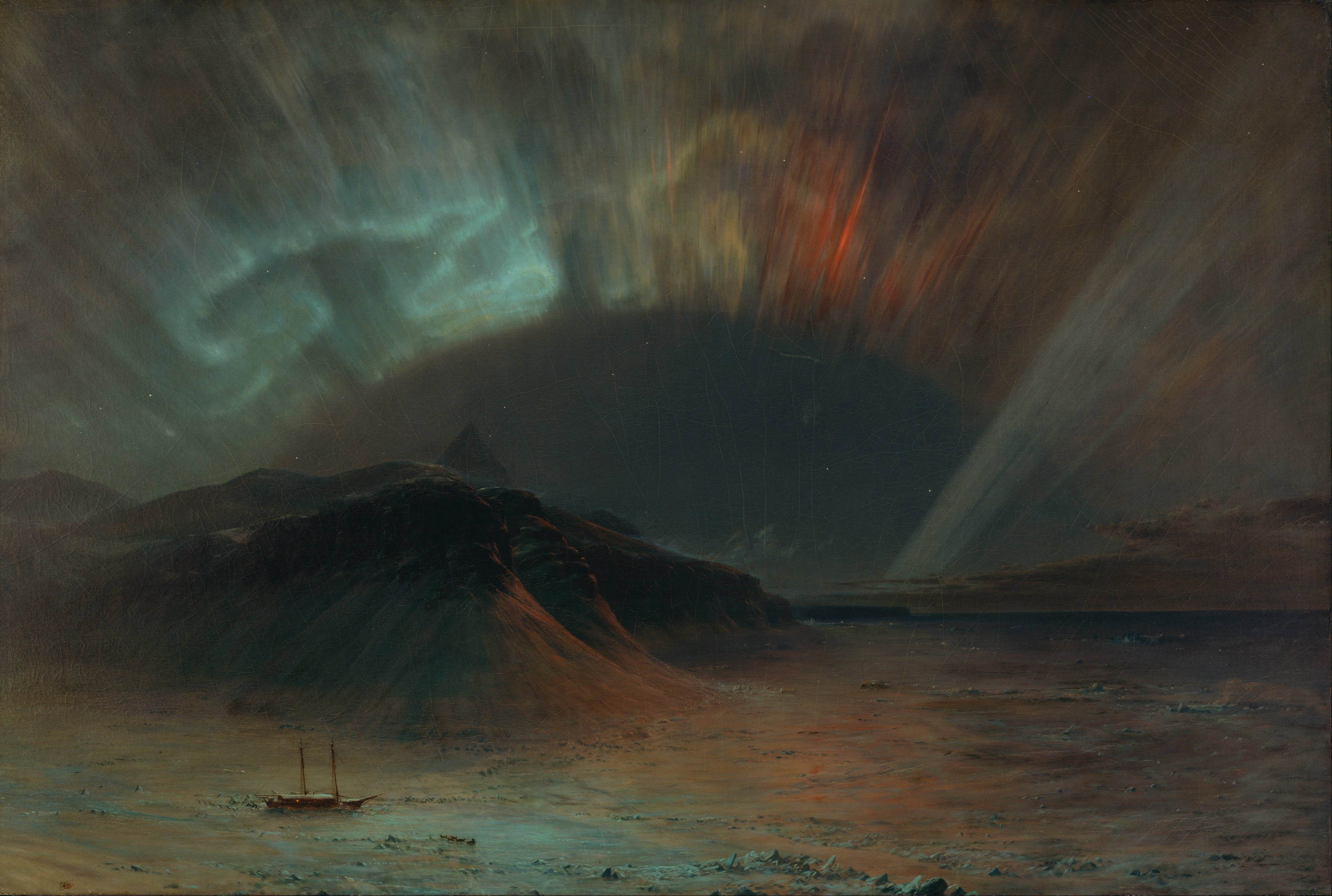 北极光Aurora Borealis Frederic Edwin Church油画作品欣赏