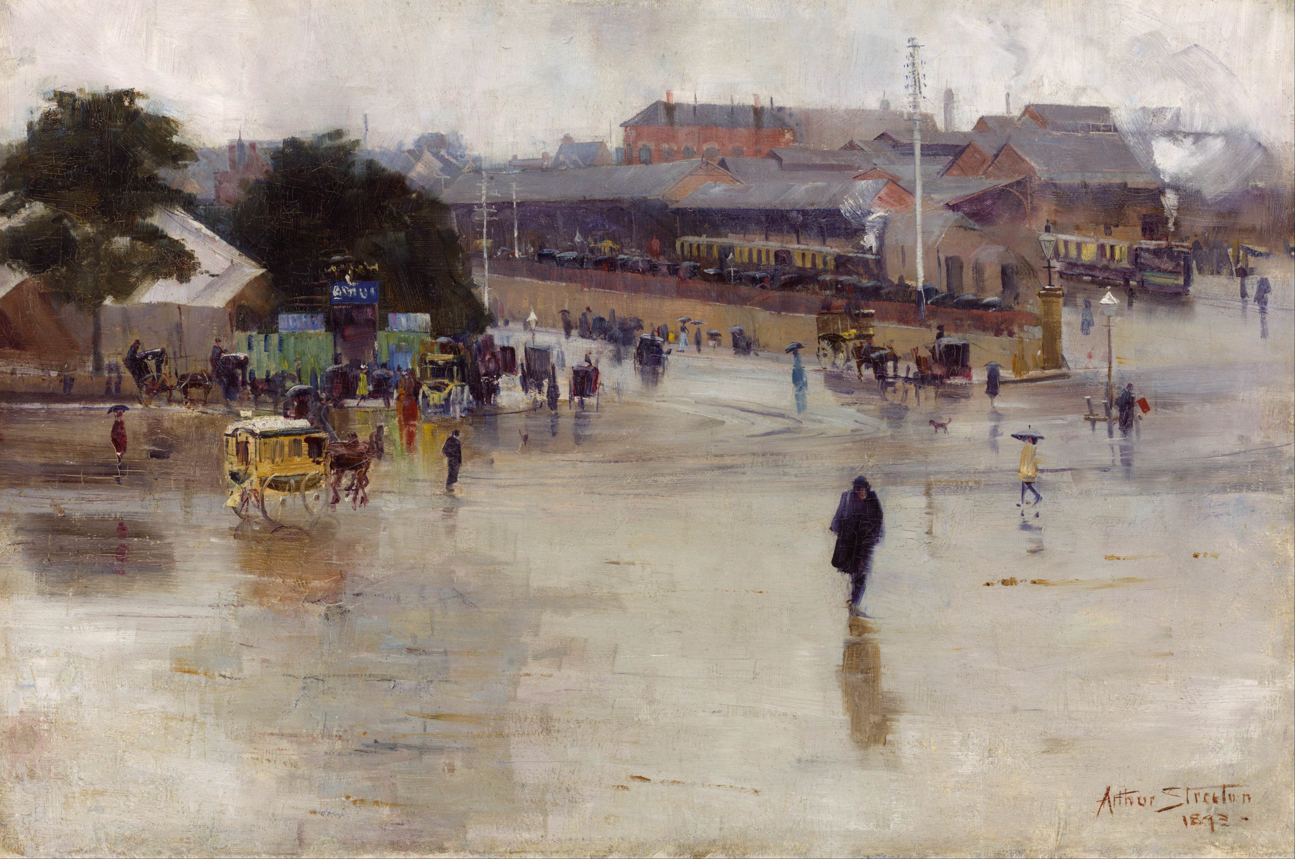 雷德芬火车站The railway station, Redfern Arthur Streeton油画作品欣赏