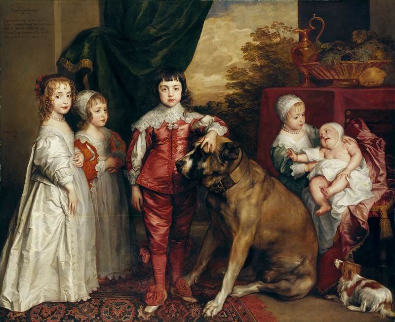 查理一世五子女The Five Eldest Children of Charles I Anthony van Dyck油画作品欣赏