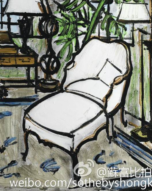 设有躺椅的招待厅 贝尔纳·布菲（Bernard Buffet；1928 – 1999）油画作品欣赏-图片3