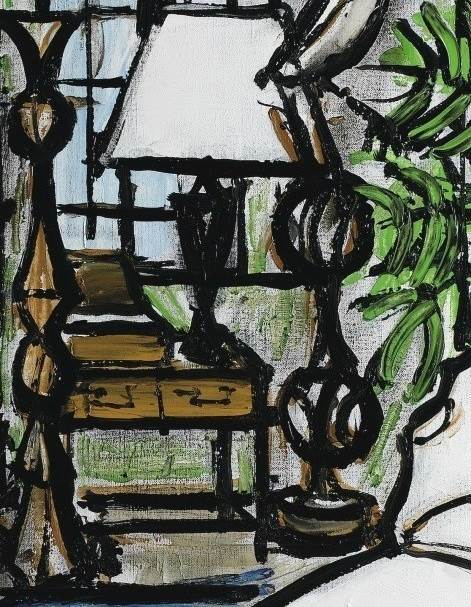 设有躺椅的招待厅 贝尔纳·布菲（Bernard Buffet；1928 – 1999）油画作品欣赏-图片5