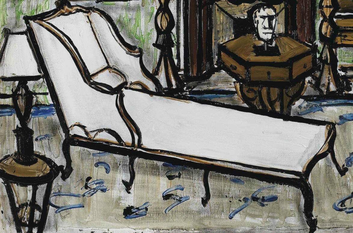 设有躺椅的招待厅 贝尔纳·布菲（Bernard Buffet；1928 – 1999）油画作品欣赏-图片2