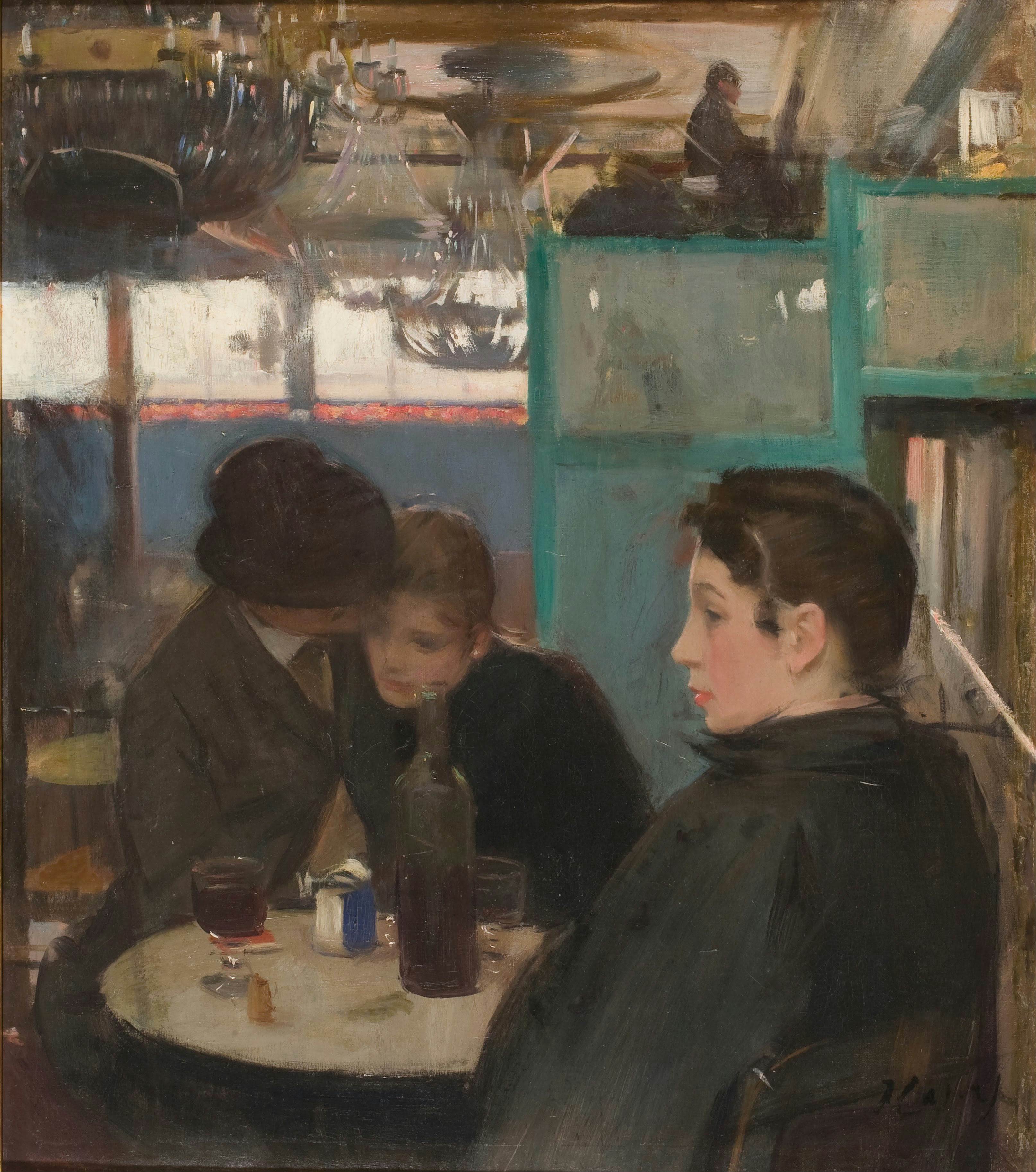 磨坊室内Moulin de la Galette Interior 拉蒙·卡萨斯（Ramon Casas）油画作品欣赏