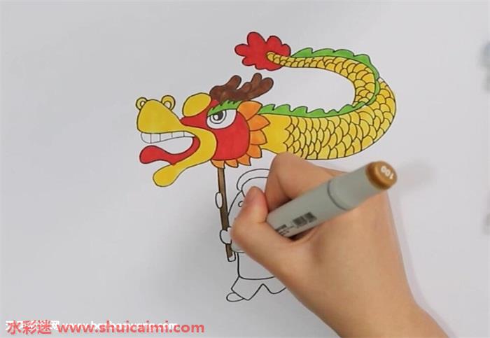 舞龙怎么画 舞龙简笔画图片带颜色-图片4
