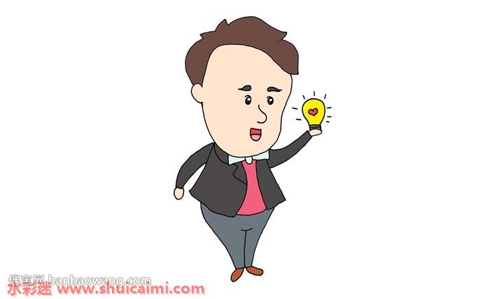 爱迪生与电灯怎么画 爱迪生与电灯简笔画图片大全带颜色-图片5