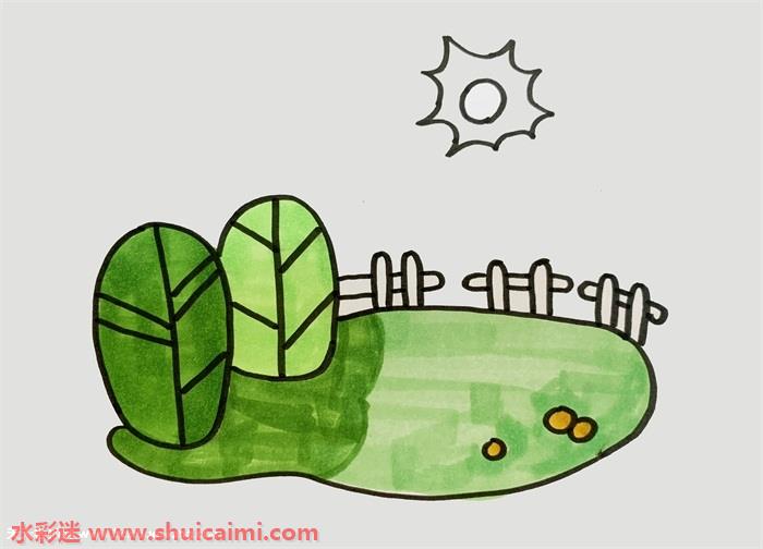 春天景色怎么画 春天景色简笔画画法-图片4