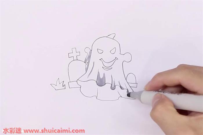 万圣节鬼怎么画 万圣节鬼简笔画图片带颜色-图片2