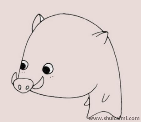 可爱野猪儿童简笔画-图片2