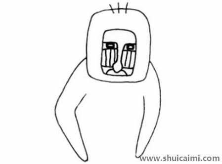 狒狒儿童简笔画-图片3