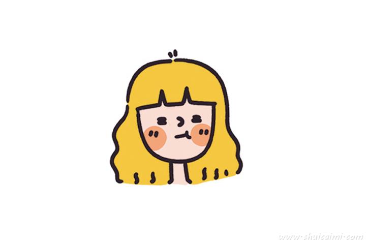 小女孩头像怎么画 小女孩头像简笔画步骤图-图片9