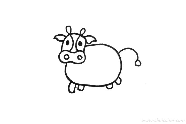 牛怎么画 牛简笔画彩色-图片3