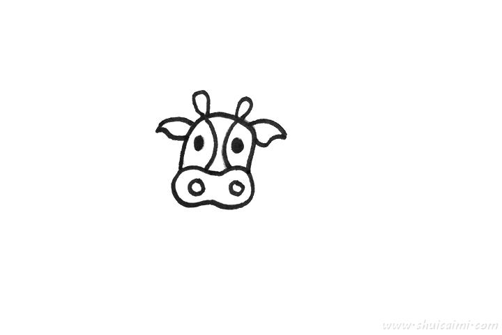 牛怎么画 牛简笔画彩色-图片1