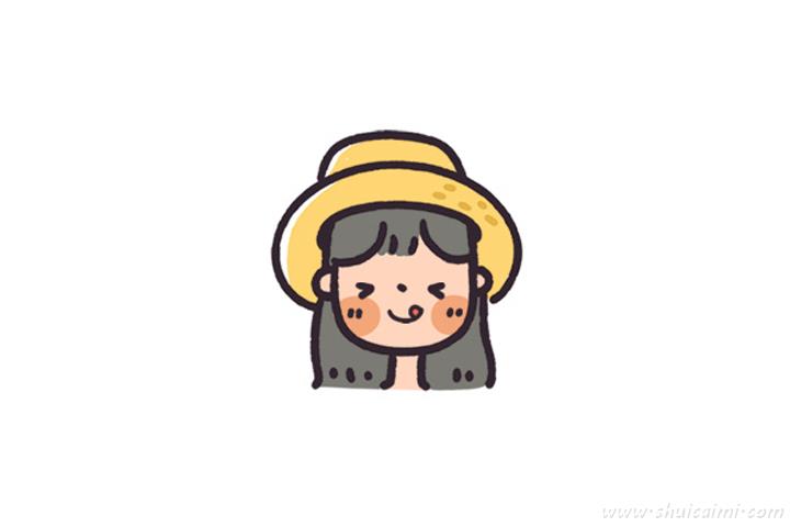 小女孩头像怎么画 小女孩头像简笔画步骤图-图片7